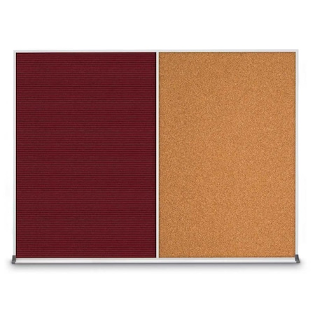 United Visual Products Triple Door Radius Corkboard, 96"X48", B UV8006-BRONZE-RUBBER